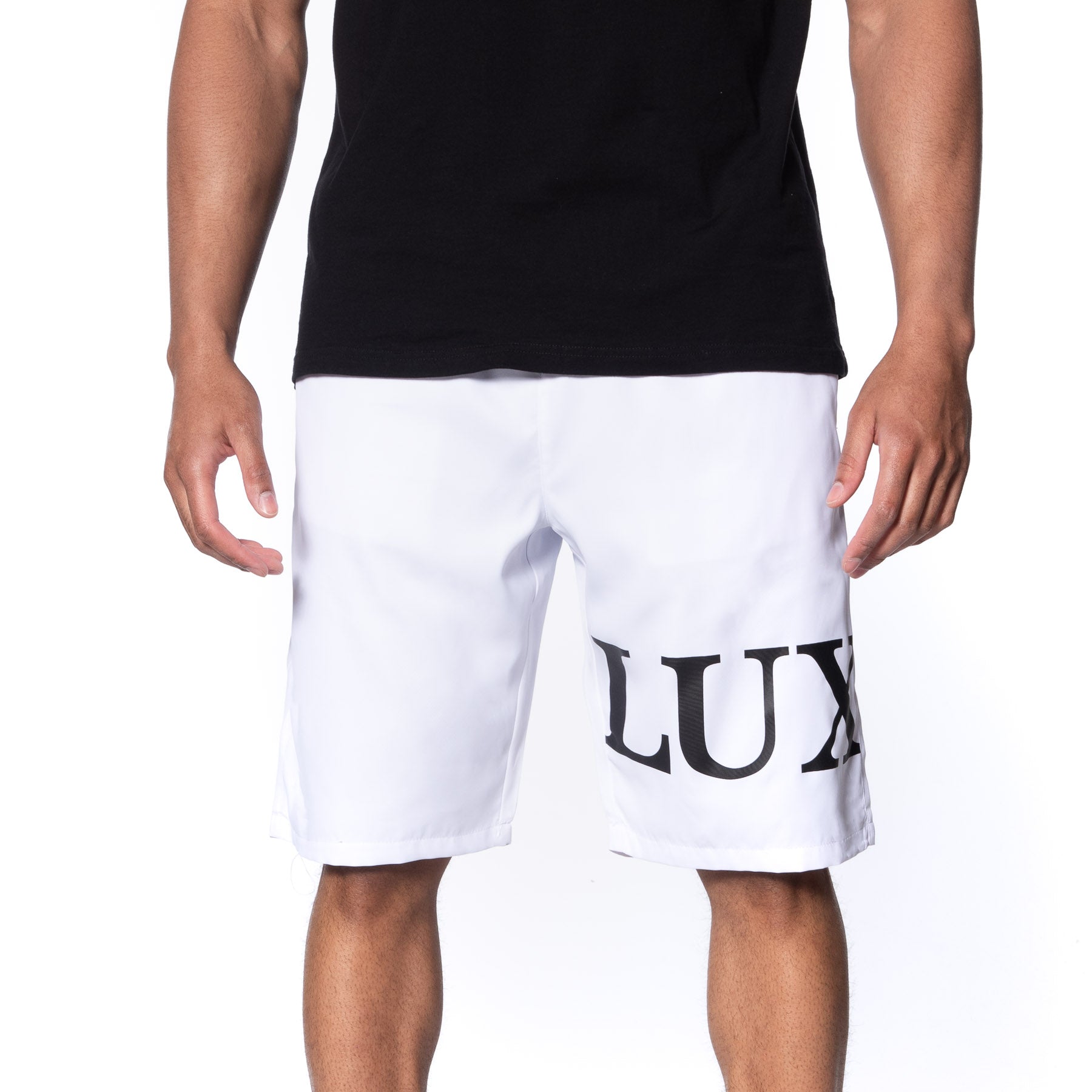 Luxe White Mesh Shorts