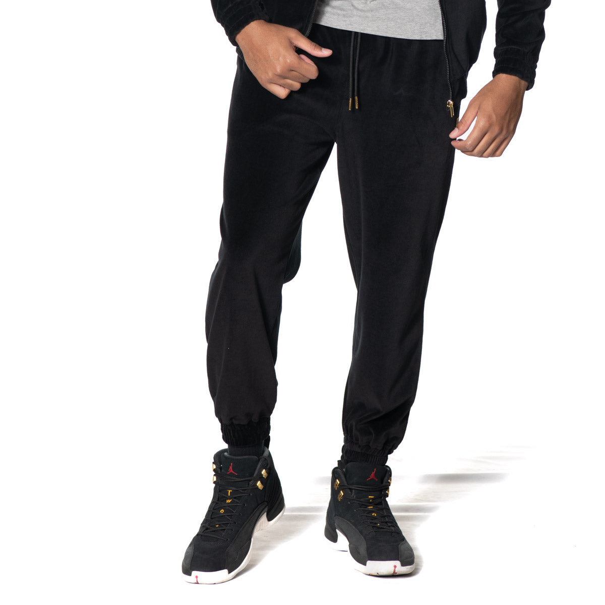 Shiny black sales joggers