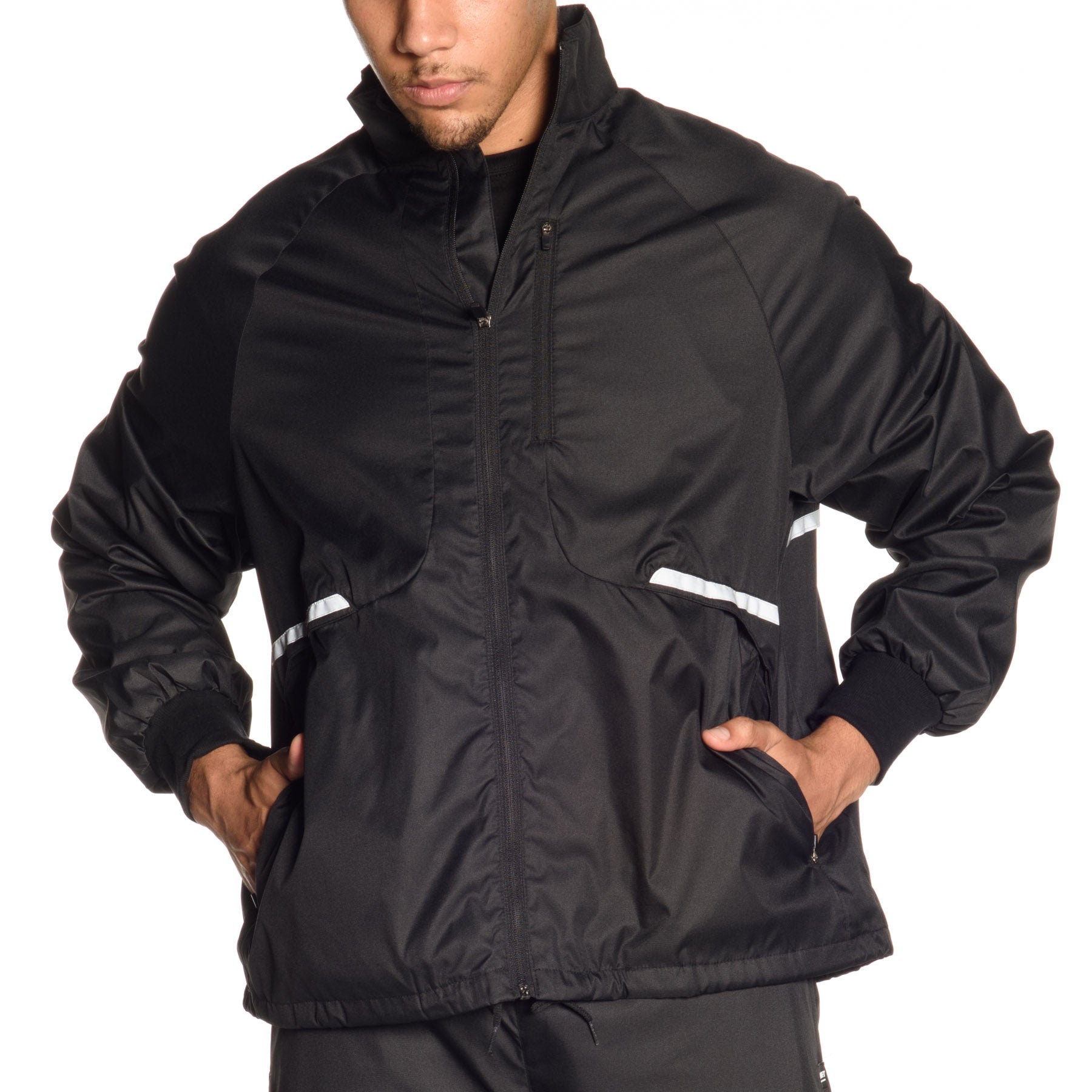 Lightweight Mock Neck Nylon Jacket