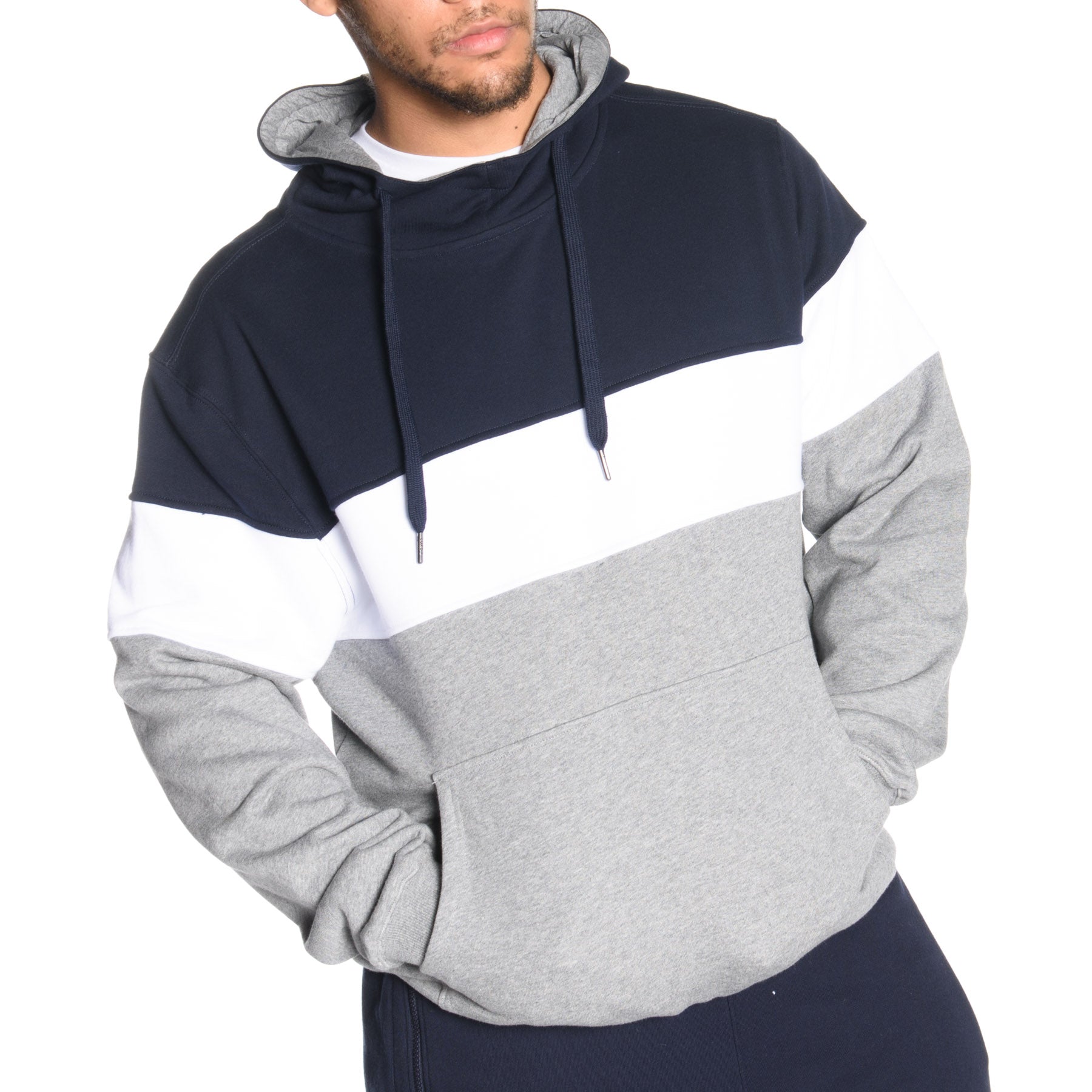 Luxe-T Men's Tri Panel Pullover Hoodie