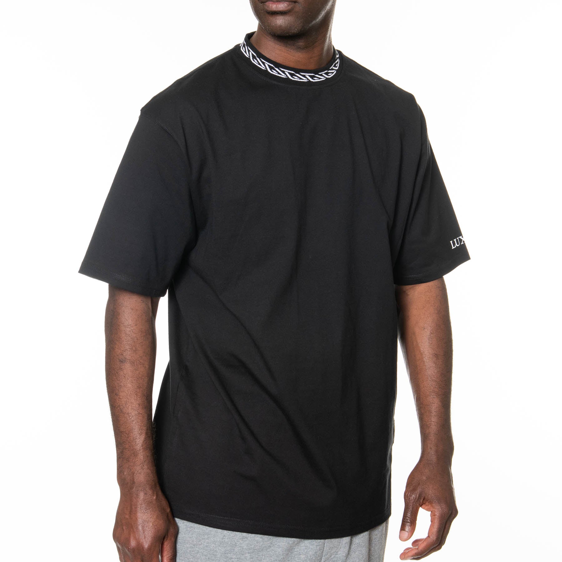 Luxe-T Men's Chain Collar T-Shirt White / 5X